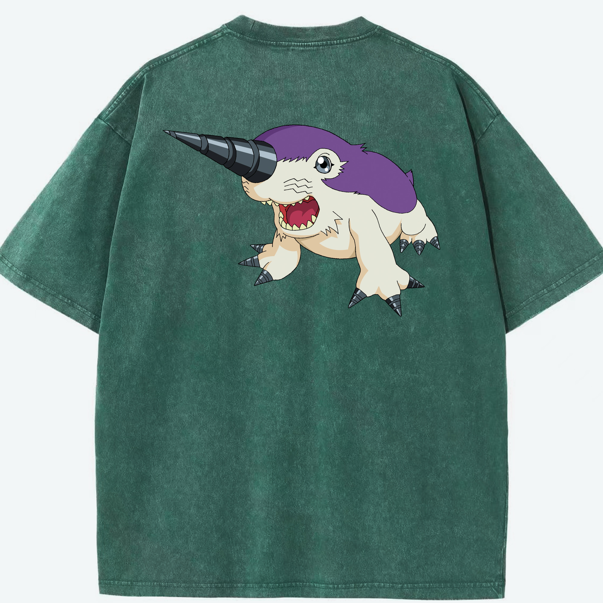 （画像用） Digimon デジタルモンスター/デジモン 綿100% ヴィンテージ風 半袖Tシャツ（背面プリント）